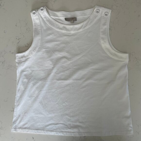Hobbs London Maddy Vest Sleeveless Boatneck Button Detail Top White Sz M - Picture 8 of 11